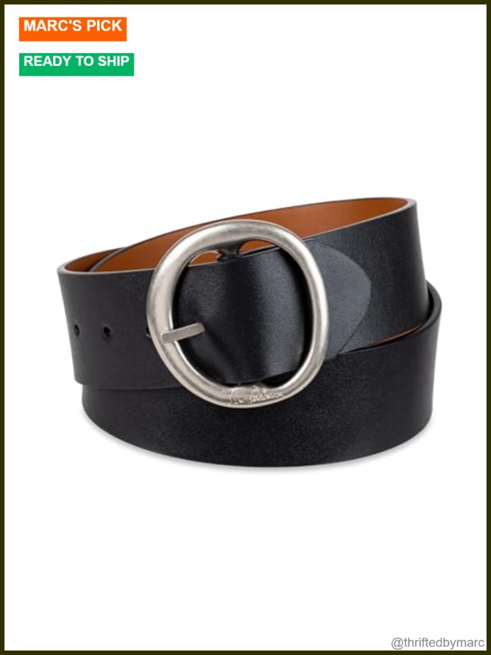 Reversible Center Bar Buckle Belt 2 Inch Strap Women's Accessory